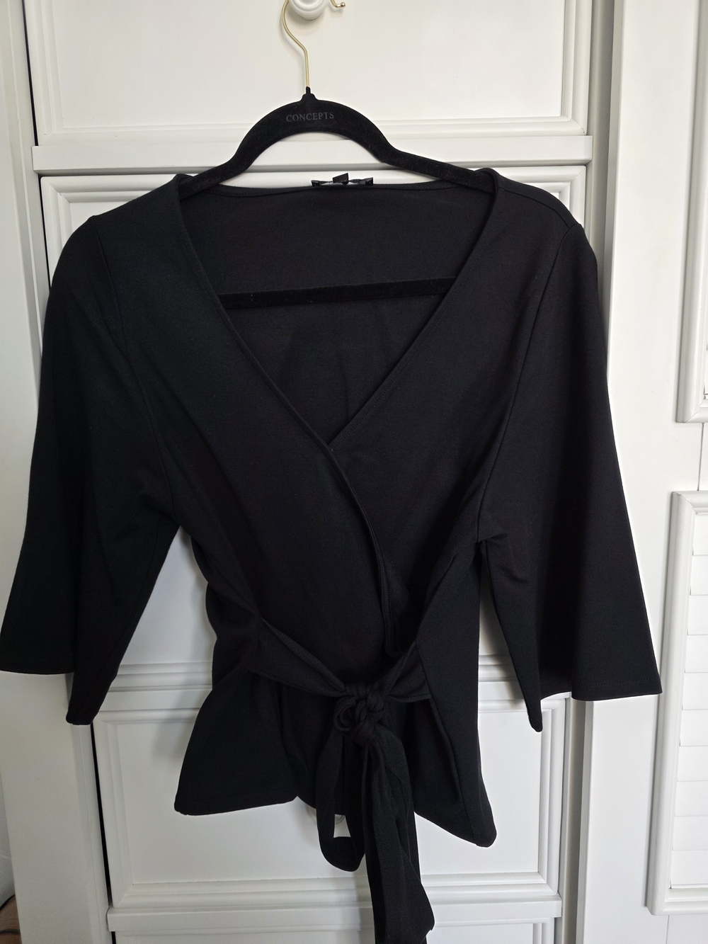 Express Black Wrap Top with Tie Waist
